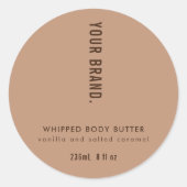 Neutraal Beige Eenvoudige Product Verpakking Potde Ronde Sticker (Voorkant)