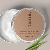 Neutraal Beige Eenvoudige Product Verpakking Potde Ronde Sticker