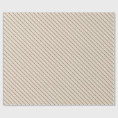 Neutraal beige en taupe diagonale gestreepte gesch cadeaupapier (Vlak)
