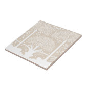 Neutraal Beige Forest Pastel Tree Garden Tegeltje (Zijkant)
