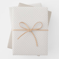 Neutraal beige gingham en stippen eenvoudige class