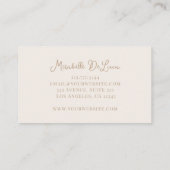 Neutraal Beige Gingham Monogram Visitekaartje (Achterkant)