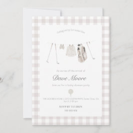 Neutraal beige Golf baby shower Uitnodiging