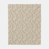 Neutraal Beige Goud Botanisch Blad William Morris Fleece Deken (Voorkant)