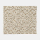 Neutraal Beige Goud Botanisch Blad William Morris Fleece Deken (Voorkant (Horizontaal))