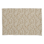 Neutraal Beige Goud Botanisch Blad William Morris Kussensloop (Voorkant)