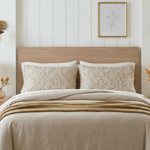 Neutraal Beige Goud Botanisch Blad William Morris Kussensloop