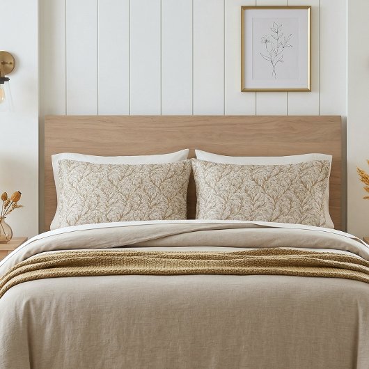 Neutraal Beige Goud Botanisch Blad William Morris Kussensloop