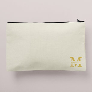 Neutraal beige goud monogram etui