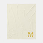 Neutraal beige goud monogram fleece deken (Voorkant)