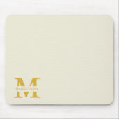 Neutraal beige goud monogram muismat (Voorkant)