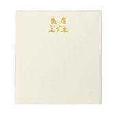 Neutraal beige goud monogram notitieblok (Voorkant)