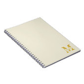 Neutraal beige goud monogram notitieboek (Rechterzijde)