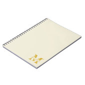 Neutraal beige goud monogram notitieboek (Linkerzijde)