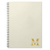 Neutraal beige goud monogram notitieboek (Voorkant)
