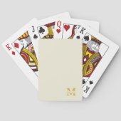 Neutraal beige goud monogram pokerkaarten (Achterkant)