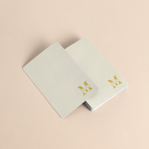 Neutraal beige goud monogram pokerkaarten