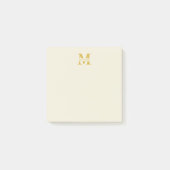 Neutraal beige goud monogram post-it® notes (Voorkant)