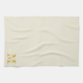 Neutraal beige goud monogram theedoek (Horizontaal)