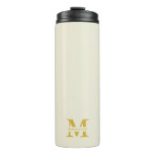 Neutraal beige goud monogram thermosbeker (Voorkant)