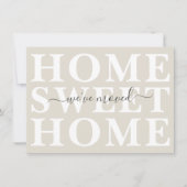 Neutraal Beige Home Sweet Home Wij zijn verhuisd Aankondiging (Voorkant)