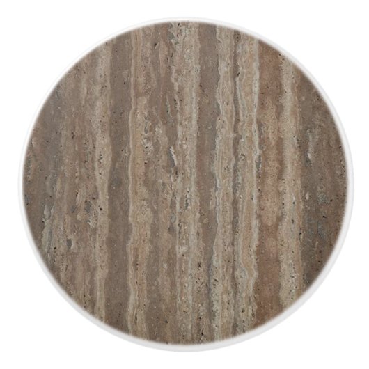 Neutraal beige houtskool Grijze bruine marmeren st Keramische Knop (Voorkant)