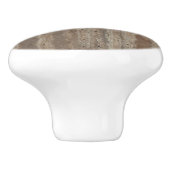 Neutraal beige houtskool Grijze bruine marmeren st Keramische Knop (Zijkant)