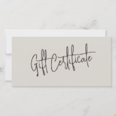 Neutraal Beige Kapsalon Logo Cadeaubonnen (Voorkant)