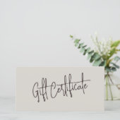 Neutraal Beige Kapsalon Logo Cadeaubonnen (Staand voorkant)