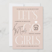 Neutraal beige laat gaan meisjes vrijgezellenfeest kaart (Voorkant)
