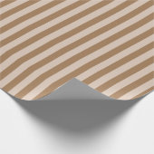 Neutraal Beige Lichte Koffie Bruine Taupe Stripes Cadeaupapier (Hoek)