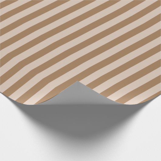 Neutraal Beige Lichte Koffie Bruine Taupe Stripes Cadeaupapier (Hoek)
