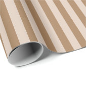 Neutraal Beige Lichte Koffie Bruine Taupe Stripes Cadeaupapier (Rol Hoek)
