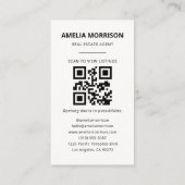 Neutraal Beige makelaar QR Code Foto Visitekaartje (Achterkant)