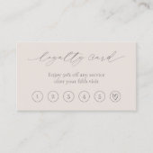 Neutraal beige minimale hart QR-code Elegant Moder Klantenkaartje (Voorkant)