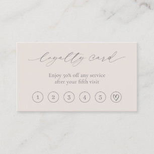 Neutraal beige minimale hart QR-code Elegant Moder Klantenkaartje