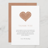 Neutraal beige minimalistisch Baby shower Bedankkaart (Voorkant / Achterkant)