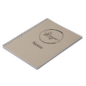 Neutraal Beige Minimalistisch Logo Professioneel Notitieboek (Linkerzijde)