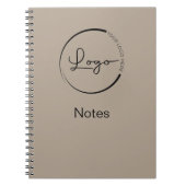 Neutraal Beige Minimalistisch Logo Professioneel Notitieboek (Voorkant)