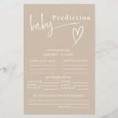 Neutraal beige minimalistische Baby voorspellingsd Flyer (Voorkant)