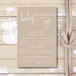 Neutraal beige minimalistische Baby voorspellingsd Flyer