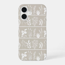Neutraal Beige Minimalistische Planten Silhouet St iPhone 16 Hoesje