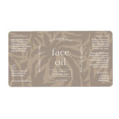 Neutraal Beige Modern 2 OZ druppelaar flesetiket Etiket (Voorkant)