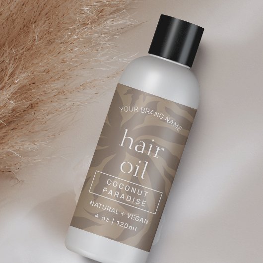 Neutraal Beige Modern 4 OZ Cosmetische Fles Label