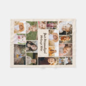 Neutraal Beige Moderne Gepersonaliseerde 16 Fotoco Fleece Deken (Voorkant (Horizontaal))