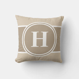 Neutraal beige monogram Sierkussen