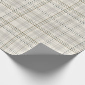 Neutraal Beige Plaid Gift Wrap | Moderne minimalis Cadeaupapier (Hoek)