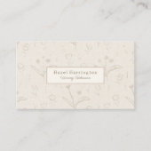 Neutraal beige QR-code Visitekaartje minimalistisc (Voorkant)