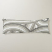 Neutraal/beige retro regenboog strepen patroon lichaamskussen (Achterkant)