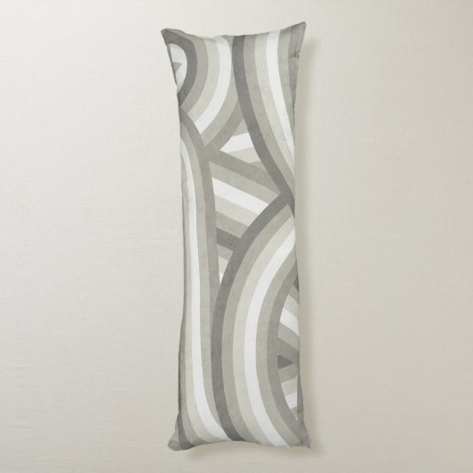 Neutraal/beige retro regenboog strepen patroon lichaamskussen (Achterkant (Verticaal))